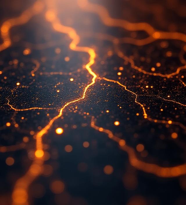 Abstract mathematical visualization with glowing lines and numbers